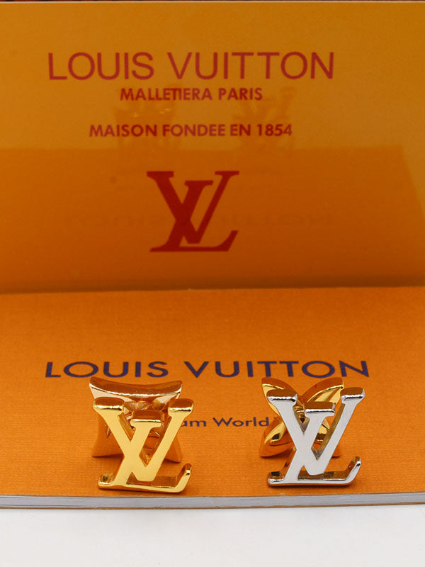 حلق لويس فيتون دبل لوقو فلاور لوقو حلق louis vuitton ذهبي