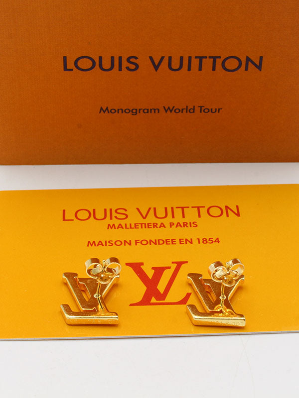 حلق لويس فيتون لوقو بيرل لوقو ذهبي حلق louis vuitton