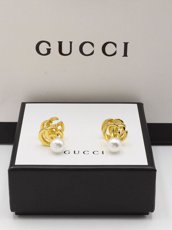 حلق قوتشي دبل لوقو بيرل حلق gucci