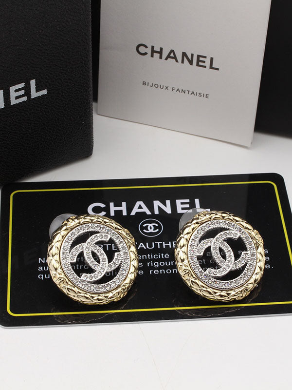 حلق شانيل مكس كلرز كريستال لوقو حلق chanel