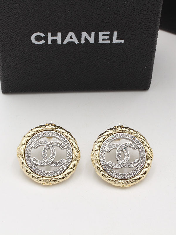 حلق شانيل مكس كلرز كريستال لوقو حلق chanel