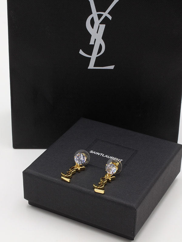 حلق ايف سان لوران زركون ستون لوقو حلق Dolce&Gabbana