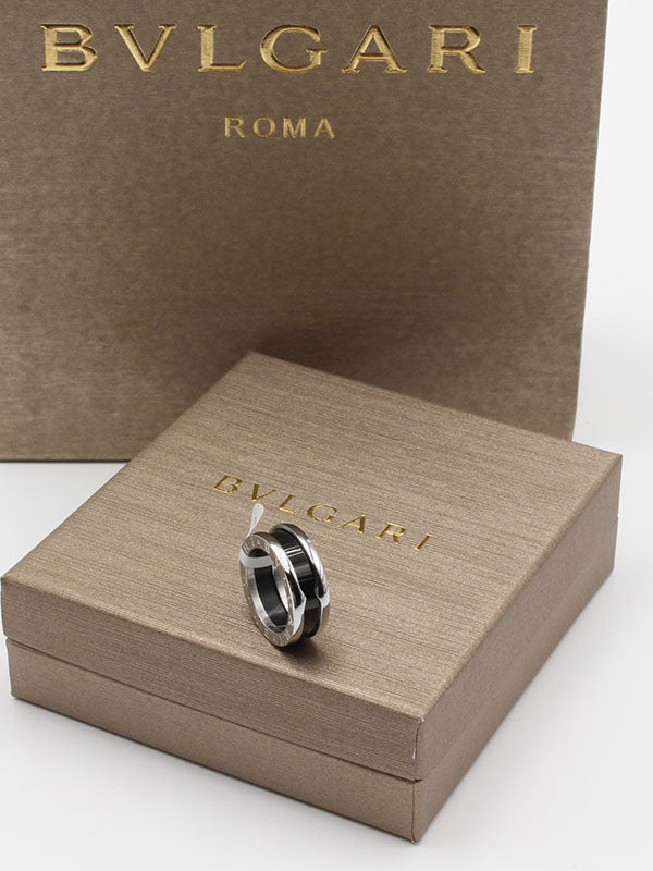 خاتم بولغاري شيل اسود خواتم bvlgari اسود فضي 6