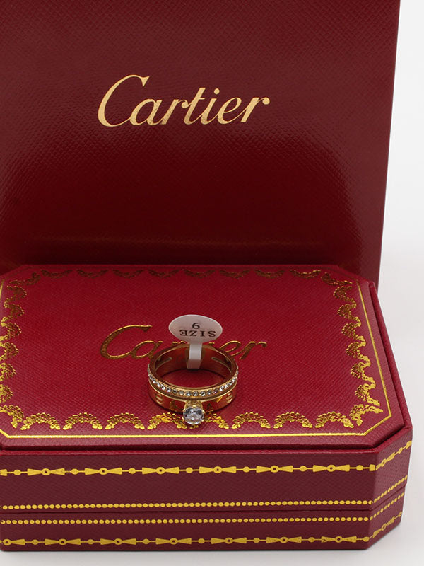 خاتم كارتير سوليتير زركون خواتم CARTIER ذهبي 6