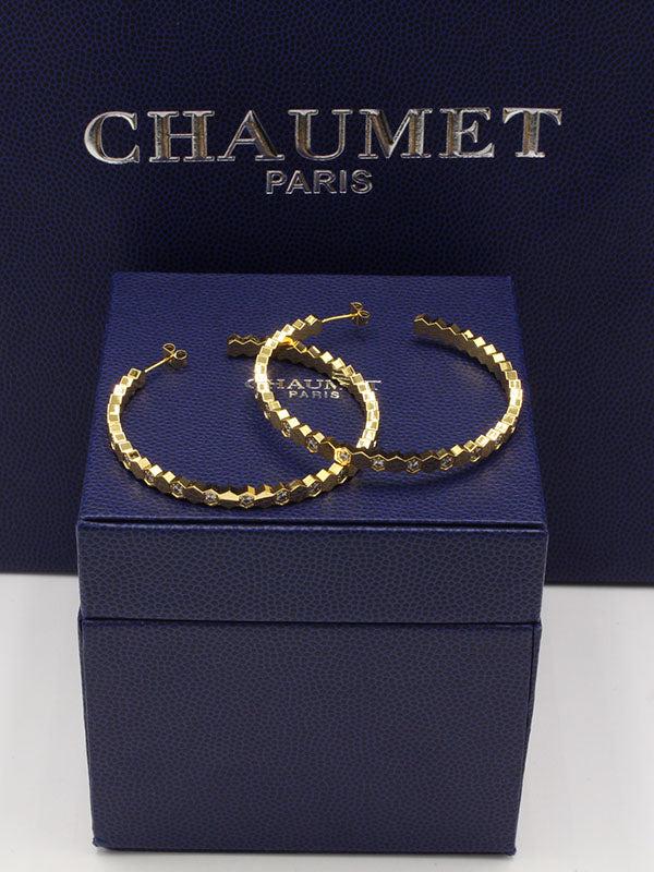 حلق شومية زركون كبير لوقو حلق chaumet