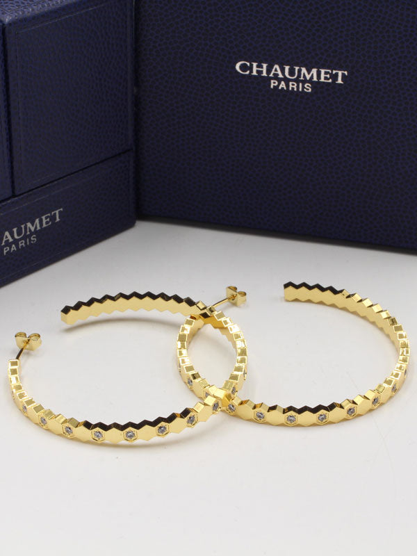 حلق شومية زركون كبير لوقو حلق chaumet