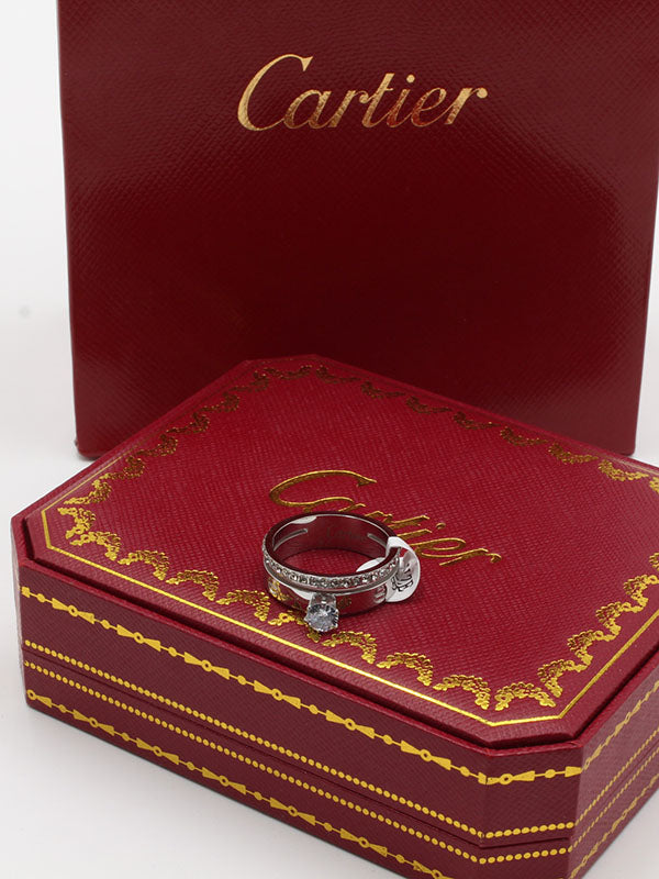 خاتم كارتير سوليتير زركون خواتم CARTIER فضي 6