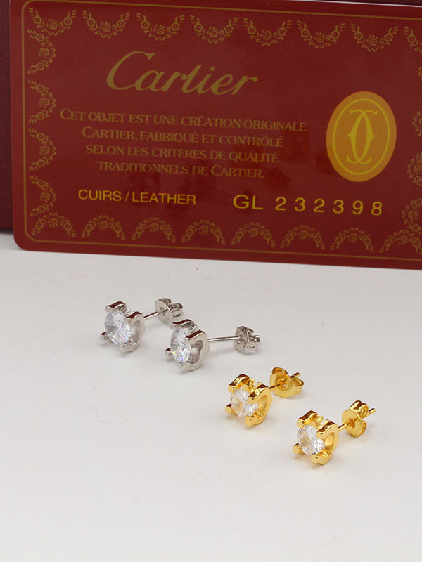 حلق كارتير زركون صعير لوقو حلق CARTIER