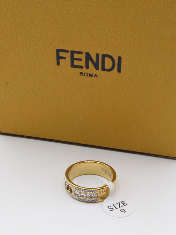 خاتم فندي زركون ذهبي خواتم fendi ذهبي 6