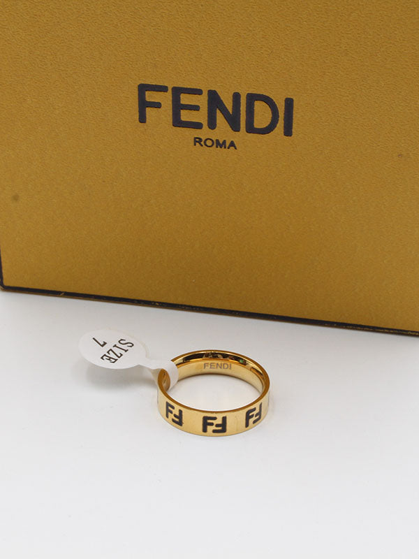 SLIM دبلة ذهبي فندي خواتم fendi