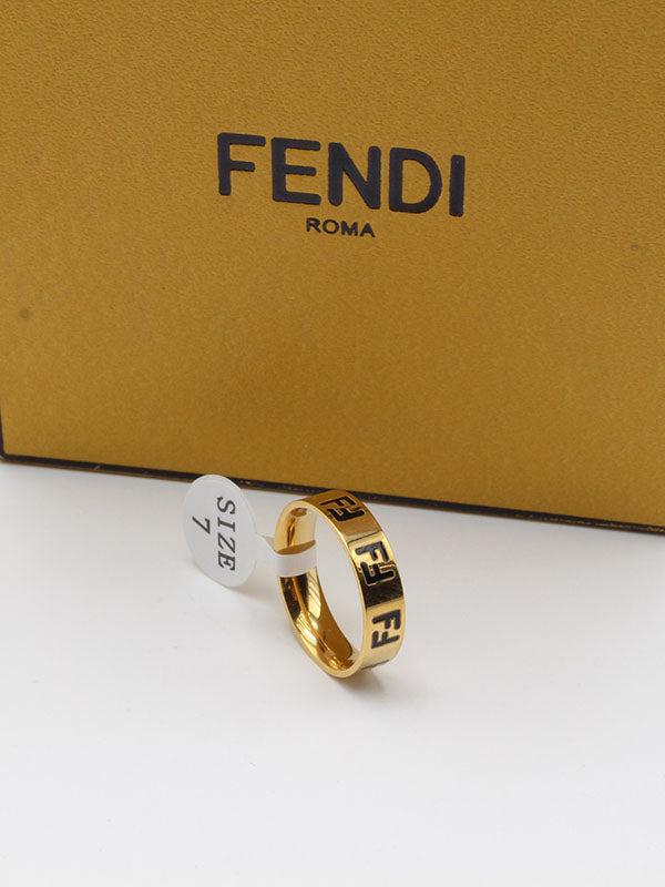 SLIM دبلة ذهبي فندي خواتم fendi