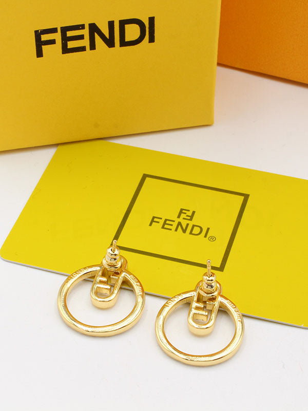 حلق فندي زركون لونق لوقو حلق fendi