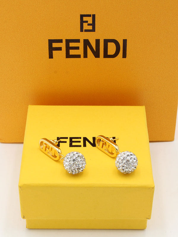 حلق فندي لولو كريستال لوقو حلق fendi