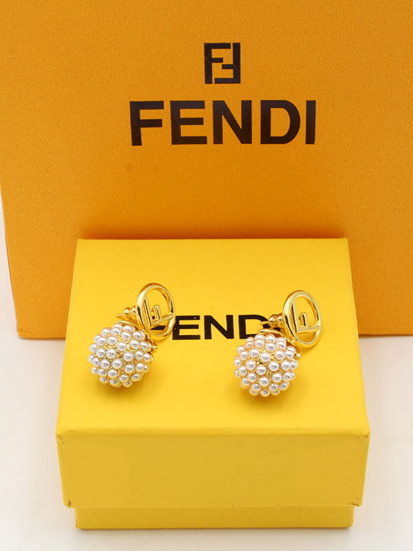 حلق فندي بيرل بول لوقو حلق fendi
