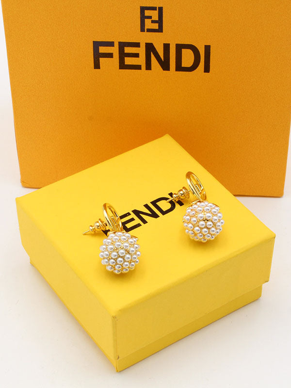 حلق فندي بيرل بول لوقو حلق fendi