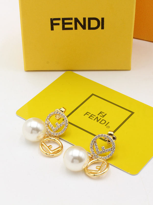 حلق فندي لولو زركون لوقو حلق fendi