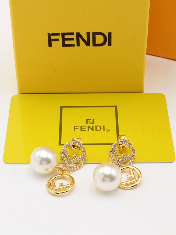 حلق فندي لولو زركون لوقو حلق fendi
