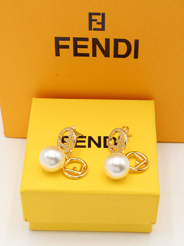 حلق فندي لولو زركون لوقو حلق fendi