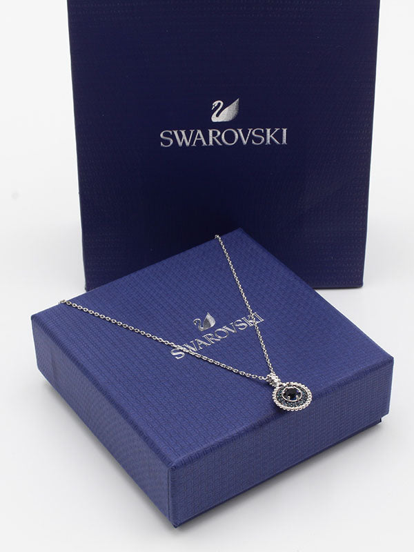 سلسال سواروفسكي فص كحلي سلسال Swarovski فضي