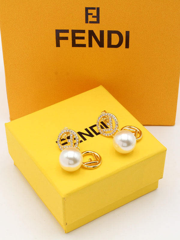 حلق فندي لولو زركون لوقو حلق fendi
