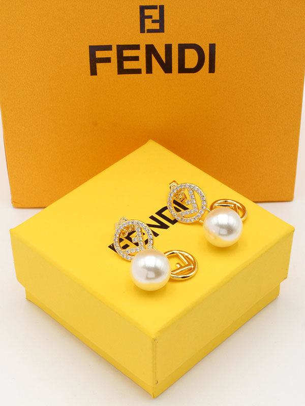 حلق فندي لولو زركون لوقو حلق fendi