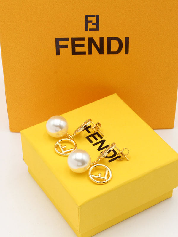 حلق فندي لولو زركون لوقو حلق fendi