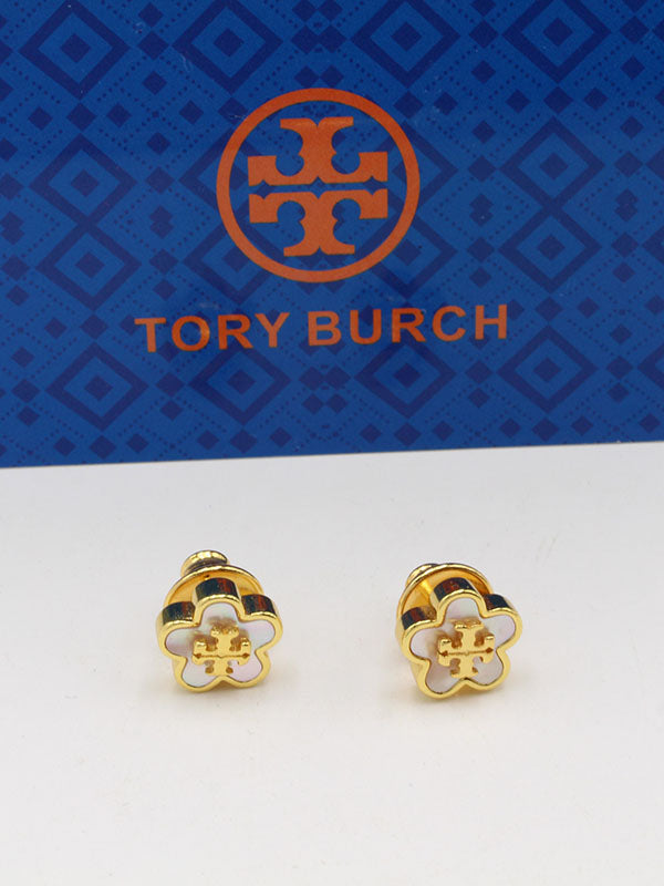 حلق توري بورش فلاور ناعم لوقو حلق tory burch ذهبي