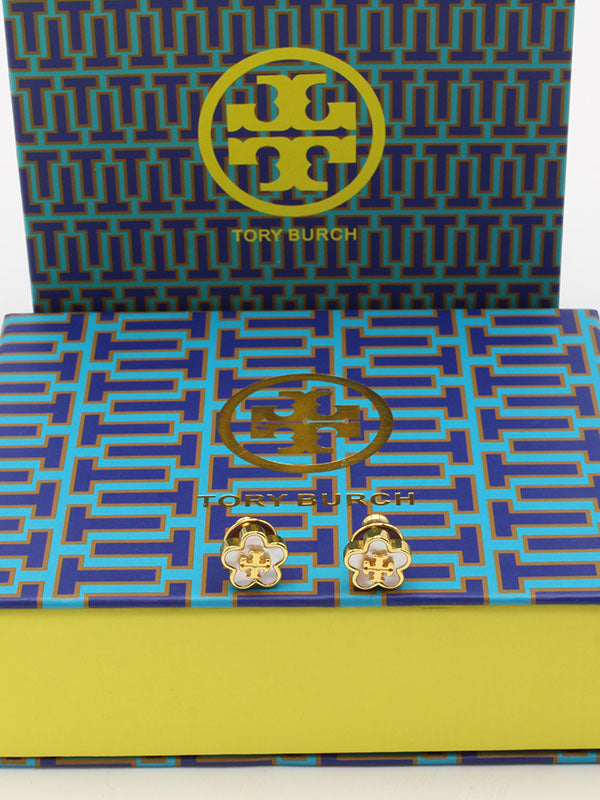 حلق توري بورش فلاور ناعم لوقو حلق tory burch