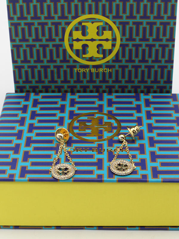 حلق توري بورش طويل زركون لوقو حلق tory burch