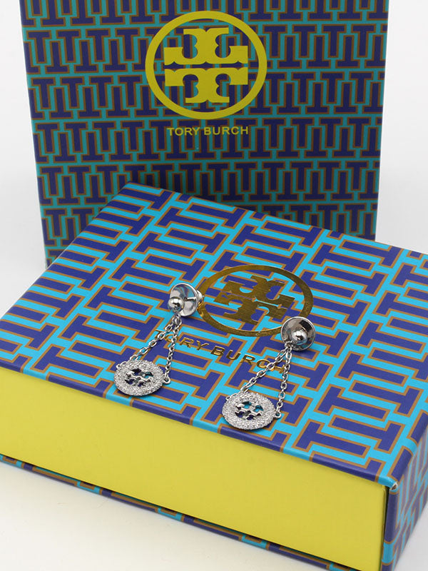 حلق توري بورش طويل زركون لوقو حلق tory burch