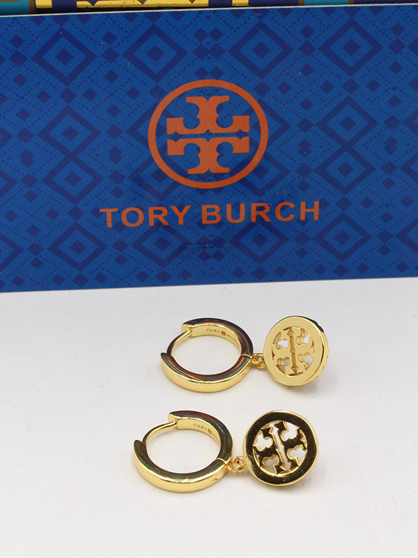 حلق توري بورش زركون لوقو مدور حلق tory burch