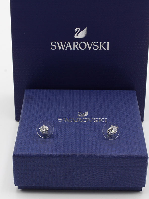 حلق سواروفسكي فص صغير حلق Swarovski فضي