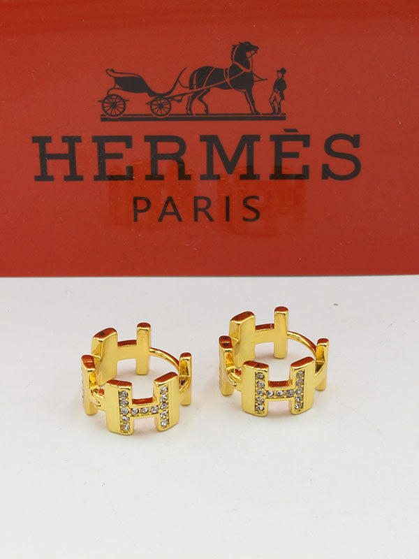 حلق هيرمز كبس الجديد حلق HERMES ذهبي
