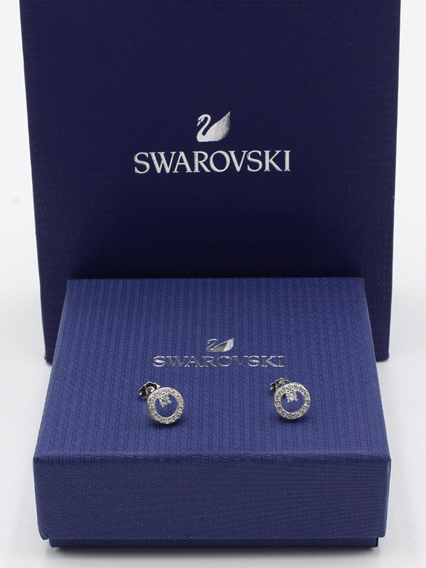 حلق سواروفسكي مدور صغير زركون حلق Swarovski