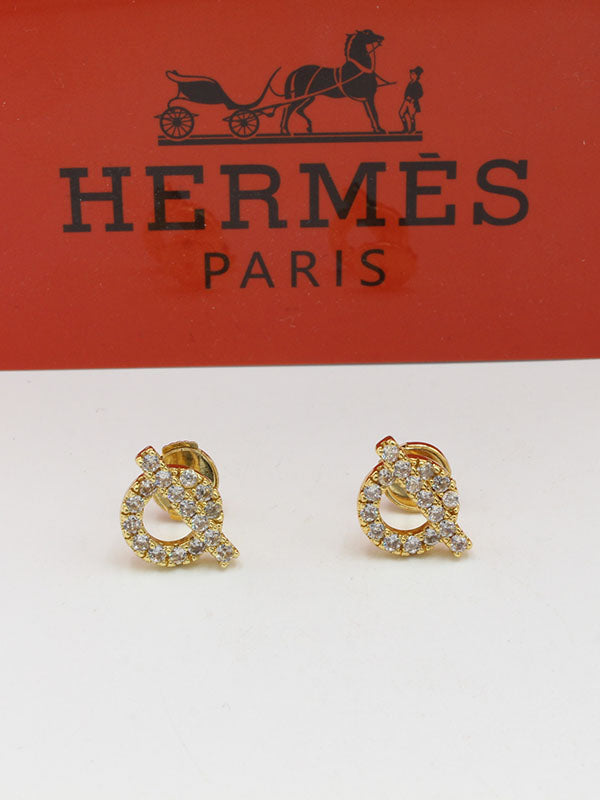 حلق هيرمز زركون لوقو حلق HERMES