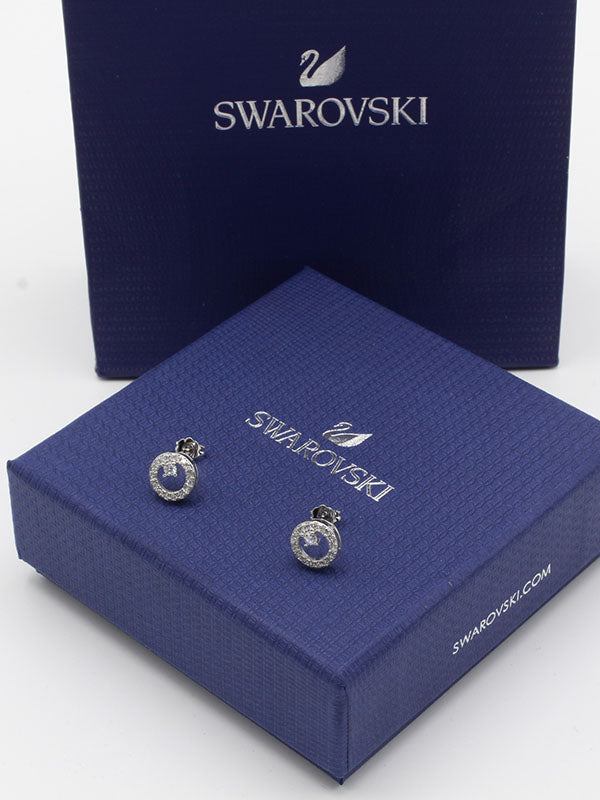 حلق سواروفسكي مدور صغير زركون حلق Swarovski