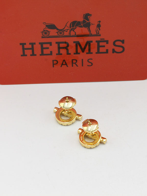 حلق هيرمز زركون لوقو حلق HERMES