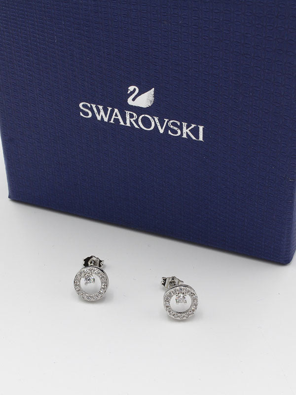 حلق سواروفسكي مدور صغير زركون حلق Swarovski