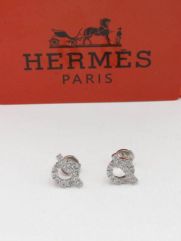 حلق هيرمز زركون لوقو حلق HERMES