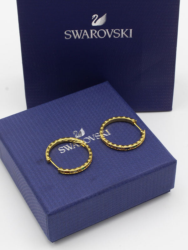 حلق سواروفسكي مدور ملون حلق Swarovski