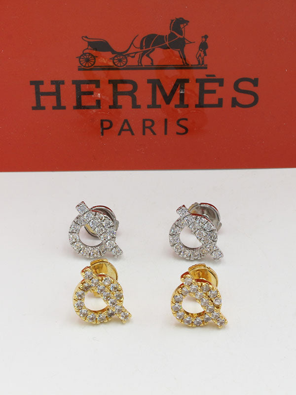 حلق هيرمز زركون لوقو حلق HERMES