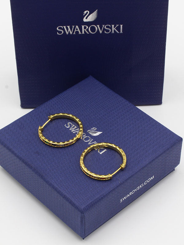 حلق سواروفسكي مدور ملون حلق Swarovski