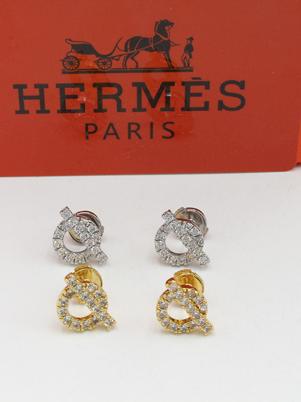 حلق هيرمز زركون لوقو حلق HERMES