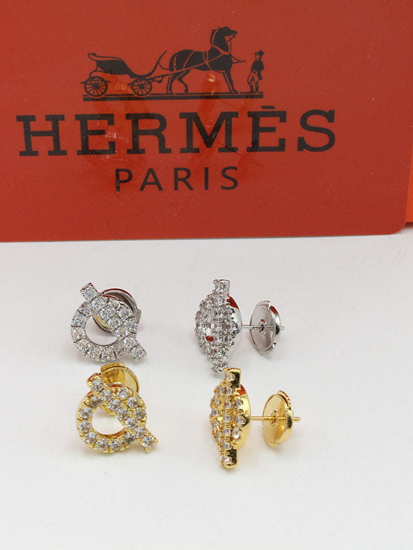 حلق هيرمز زركون لوقو حلق HERMES