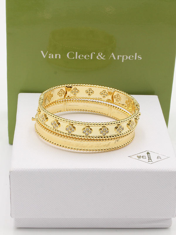 اساور فان كليف 2 قطع لوقو اسواره van cleef ذهبي