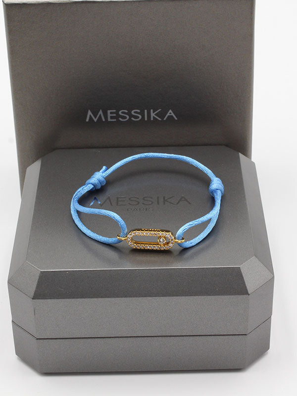 اسواره ميسيكا خيط الجديده لوقو اسواره messika سماوي ذهبي