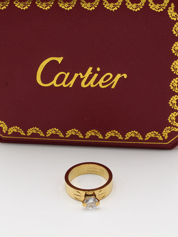 خاتم كارتير سوليتر عريض خواتم CARTIER ذهبي 6