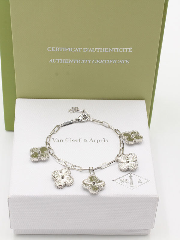 اساور فان كليف ورود جنزير قولد اسواره van cleef فضي