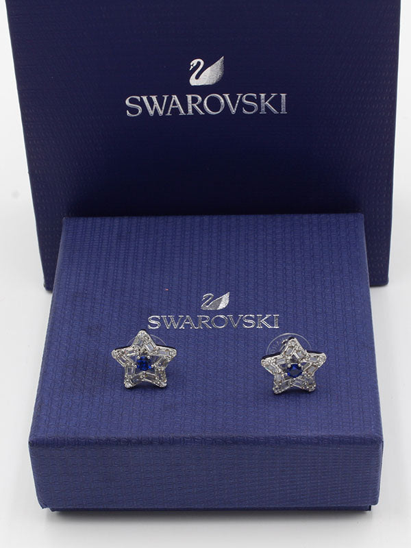 حلق سواروفسكي ستار حلق Swarovski فضي