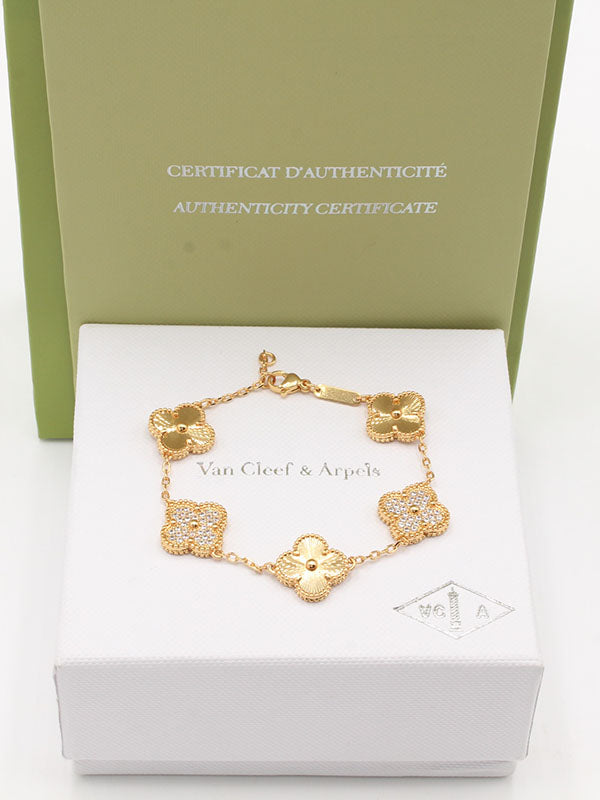 اساور فان كليف ورود زركون قولد اسواره van cleef